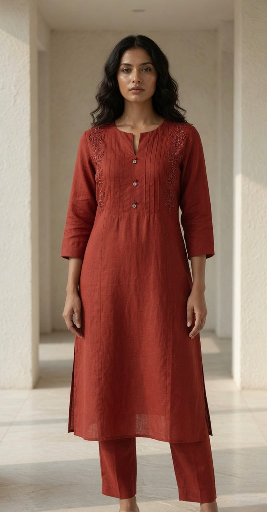 Burnt Rouge Linen