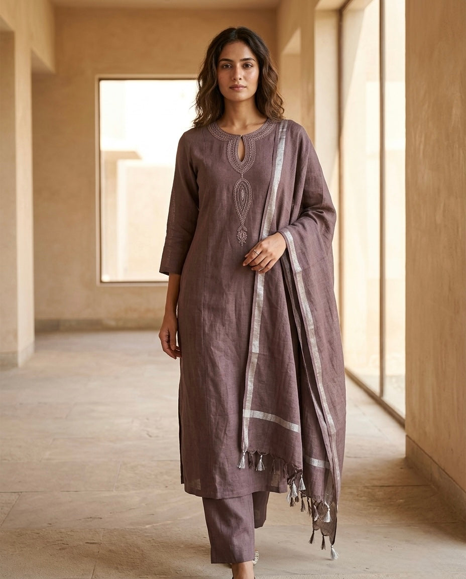 Umber Grace linen drape