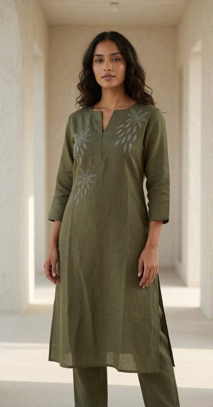 Olive Command linen set