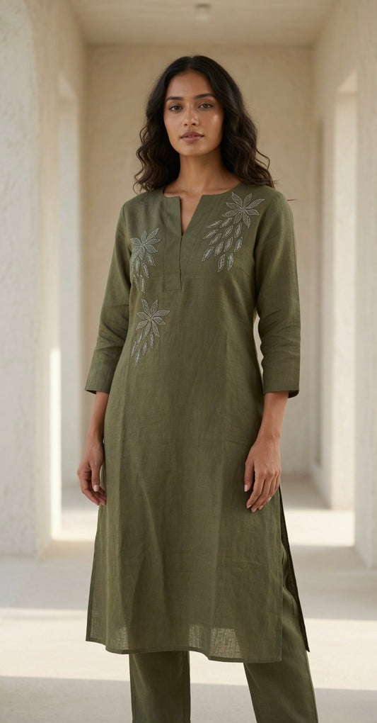 Olive Command linen set
