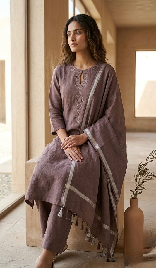 Umber Grace linen drape
