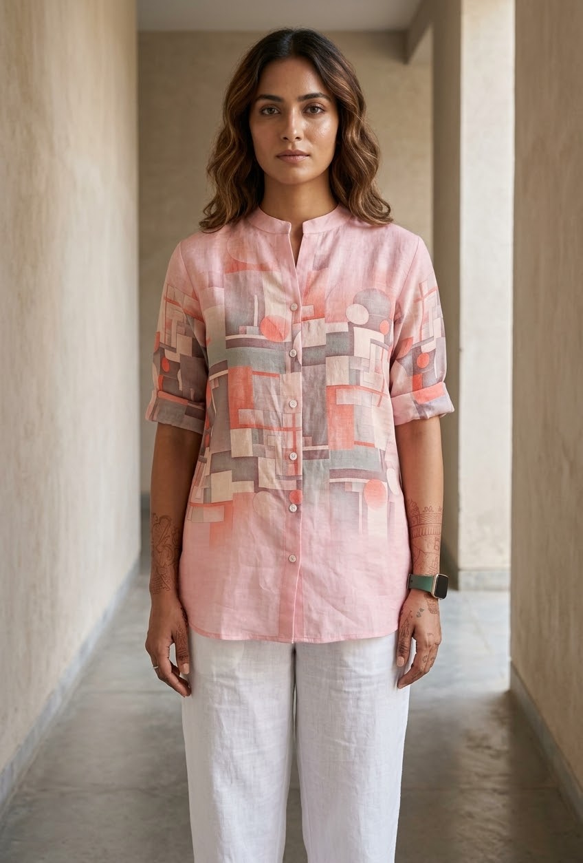 GEOMETRIC ROSE SHIRT